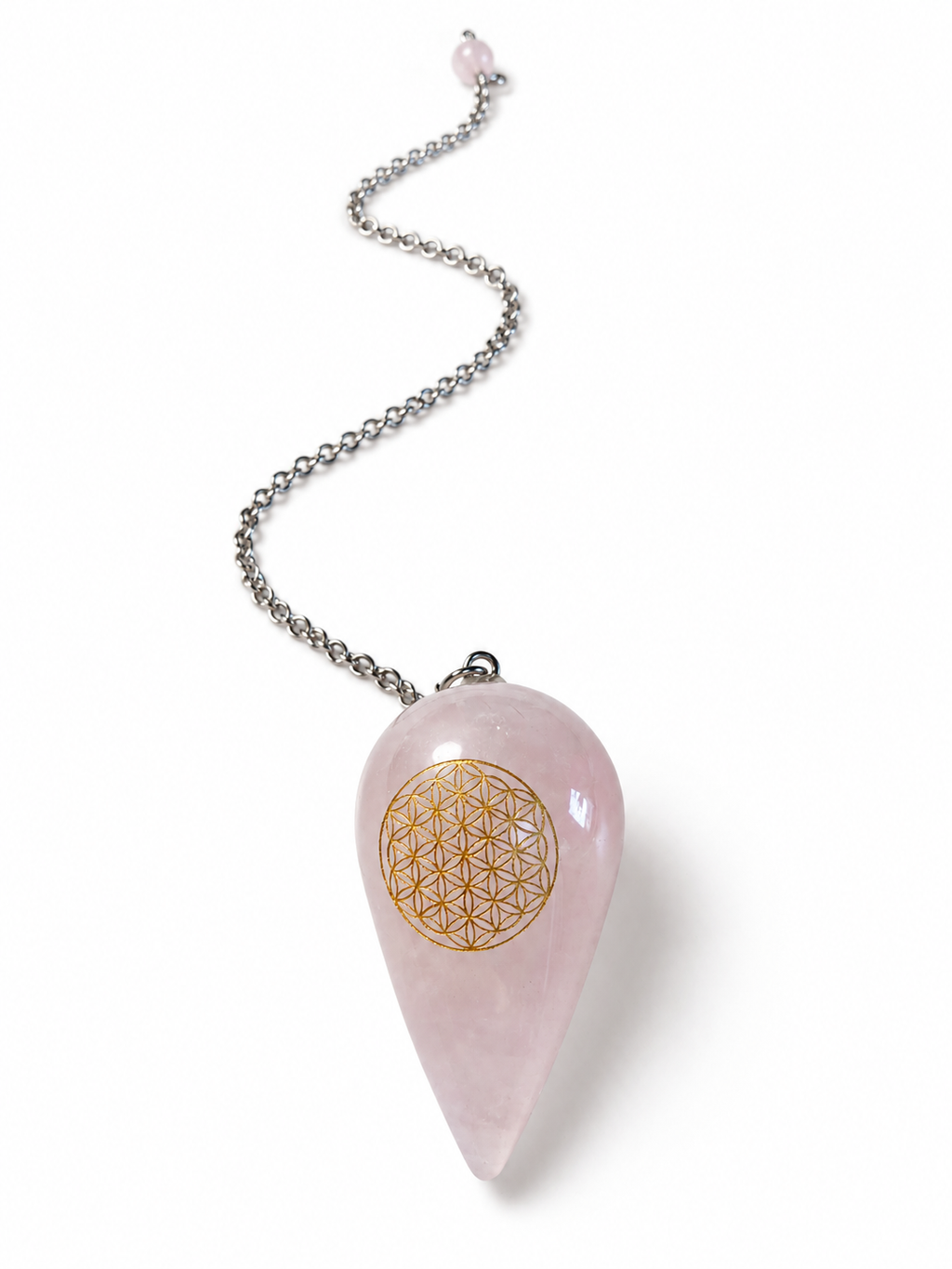 Pendule Quartz rose Fleur de vie
