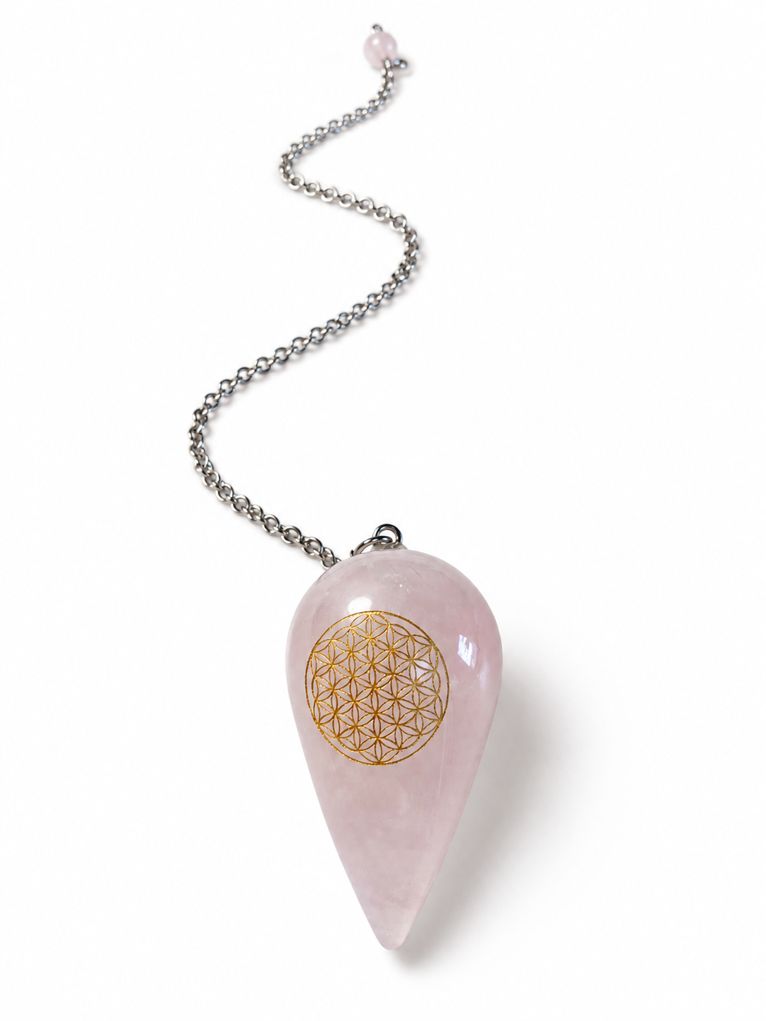 Pendule Quartz rose Fleur de vie