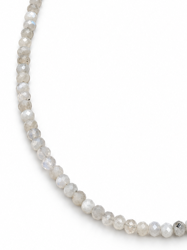 Collier pierre de lune blanche