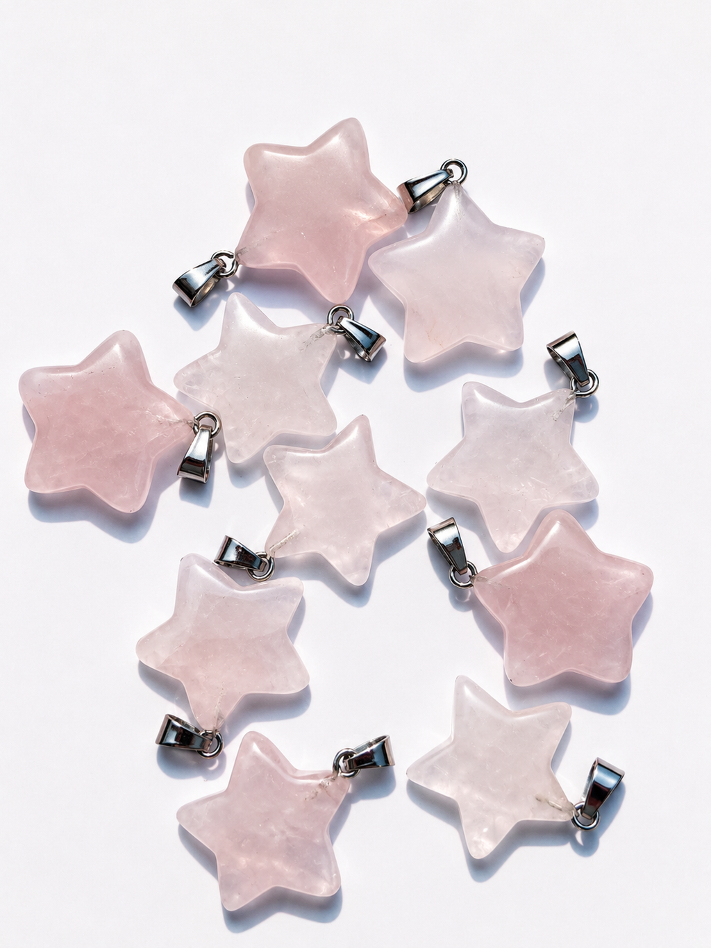Pendentif quarzt rose étoile 2cm
