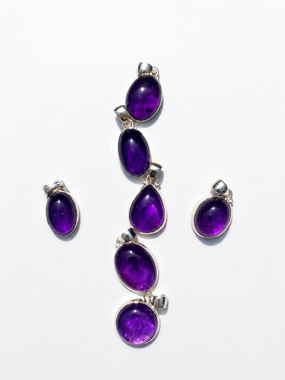 Pendentif Améthyste serti d'argent