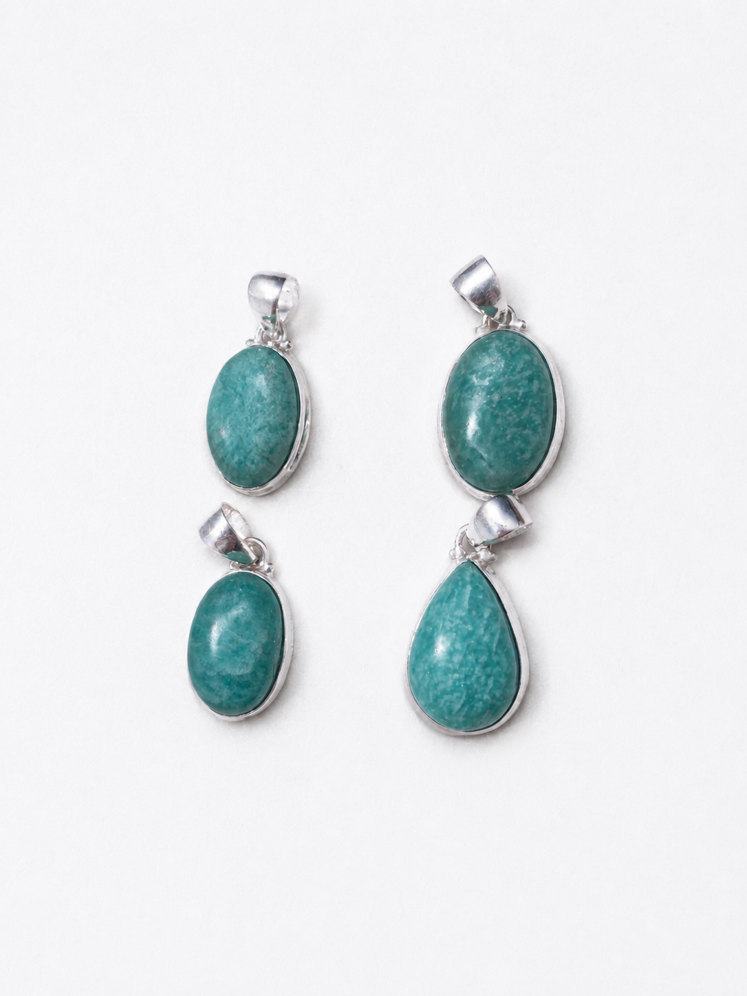 Pendentif Amazonite AA serti d'argent