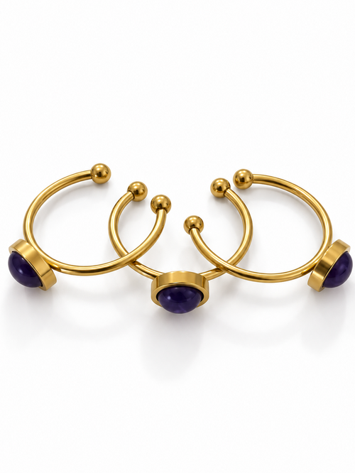 Bague dorée lapis lazuli