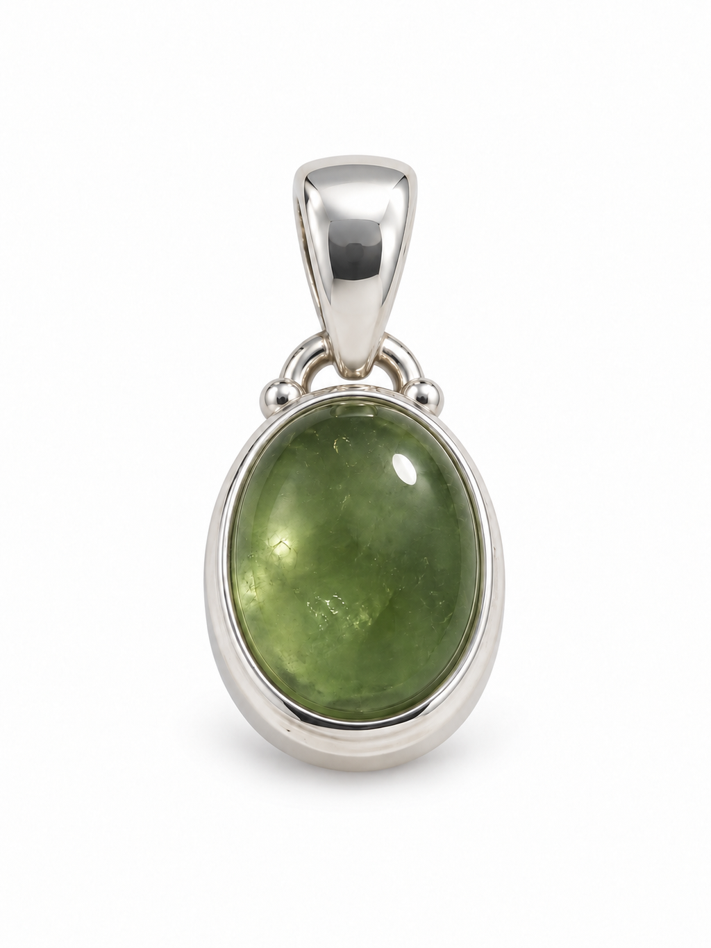 Pendentif Argent Tourmaline Gemme Verte AA+ Brésil