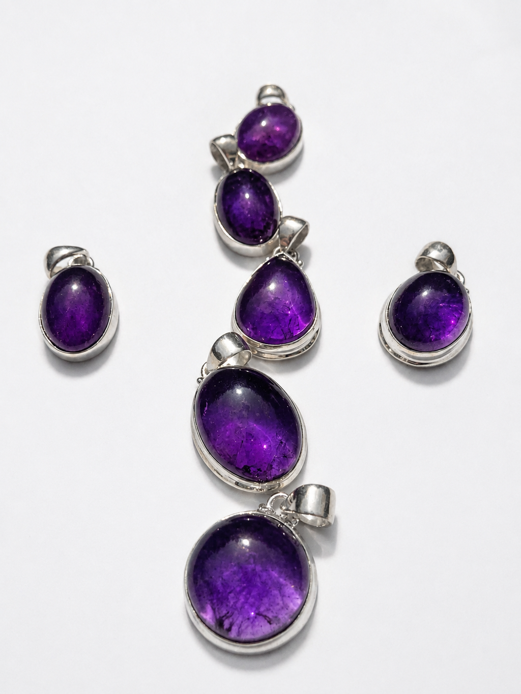 Pendentif Améthyste serti d'argent