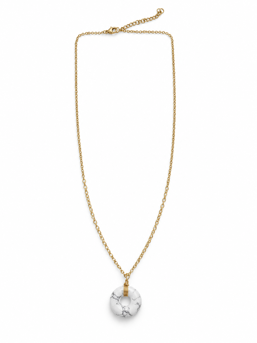Collier doré Howlite