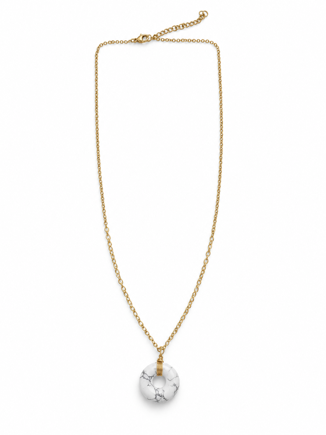 Collier doré Howlite