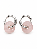 Boucle d'oreilles argent quartz rose A