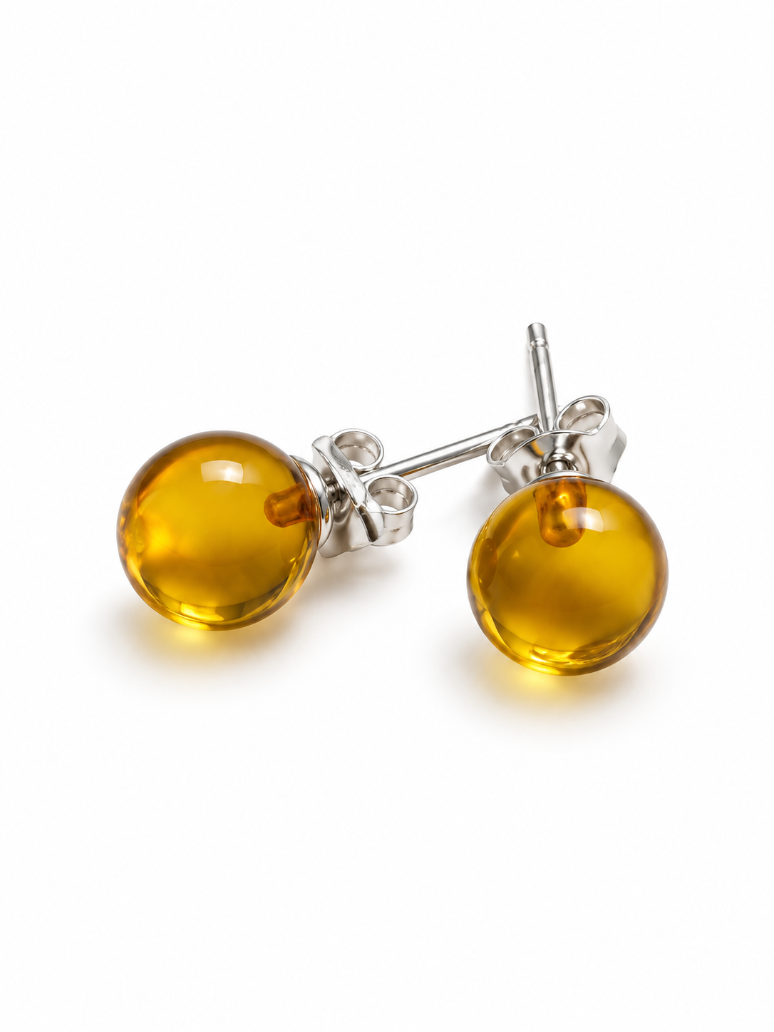 Boucles d'oreilles Ambre jaune AA+ Lituanie
